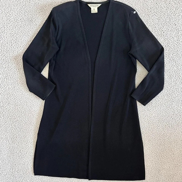 Exclusively Misook Long Cardigan Sweater Womens XS Jacket Black Korean Designer - Picture 1 of 16